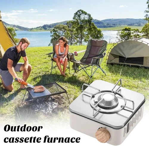 Miniatura 6 de Estufa de camping al aire libre, estufa de butano portátil, válvula de gas de acero inoxidable, estufa de propano para camping, barbacoa, picnic