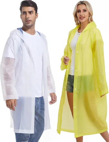 Miniatura 26 de 2 abrigos de lluvia de Borogo para adultos, chaquetas de lluvia reutilizables para hombres y mujeres