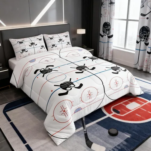 Miniatura 51 de Homewish Juego de edredón de juegos deportivos de pelota, tamaño twin, juego de ropa de cama de béisbol y baloncesto, 2 piezas para niños