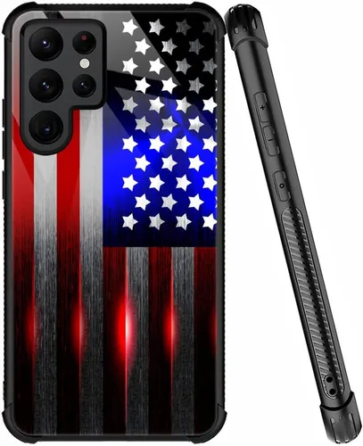 Miniatura 56 de ZHEGAILIAN Funda compatible con Samsung Galaxy S22 Ultra, funda de vidrio orgánico para niñas, mujeres y hombres, diseño de cuatro esquinas, Cabeza