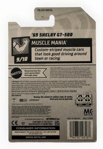 Miniatura 2 de Hot Wheels '69 Shelby GT 500, Muscle Mania 9/10 [Púrpura] 195/250