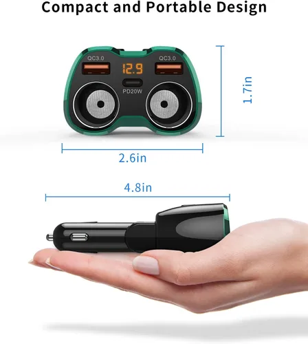 Miniatura 7 de 【Actualizado 2025】Divisor de Encendedor de Cigarrillos, Adaptador de Encendedor de Cigarrillos SUPERONE de 180W con 2 Toma y Cargador de Coche USB C