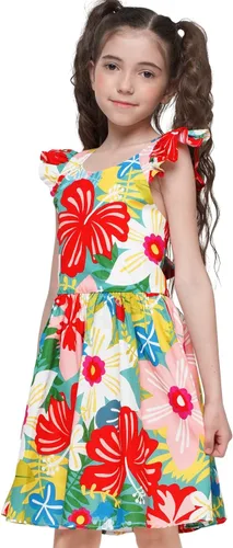 Miniatura 27 de Vestido de verano para niña, de algodón, con diseño floral