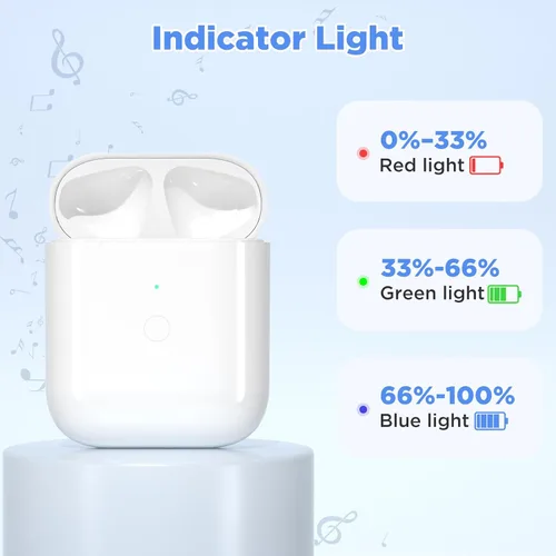 Miniatura 5 de Funda de carga para AirPods de 1ª/2ª generación, estuche cargador de repuesto para Airpod de 1ª/2ª generación con batería incorporada de 450 mAh