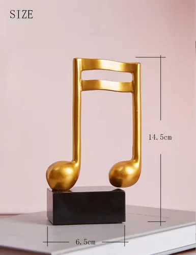 Miniatura 7 de HAUCOZE 3 piezas de decoración de notas musicales regalo musical mesa centro de mesa escultura estatua para sala de piano, oficina en casa oro 7.5