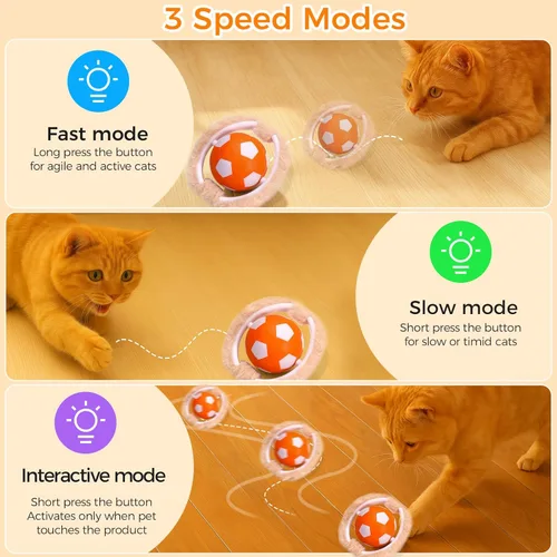 Miniatura 2 de VIWIK Juguetes interactivos para gatos de interior, juego de caza de ratones para esconderse, juguete de pelota para gatos, juguetes de gatitos