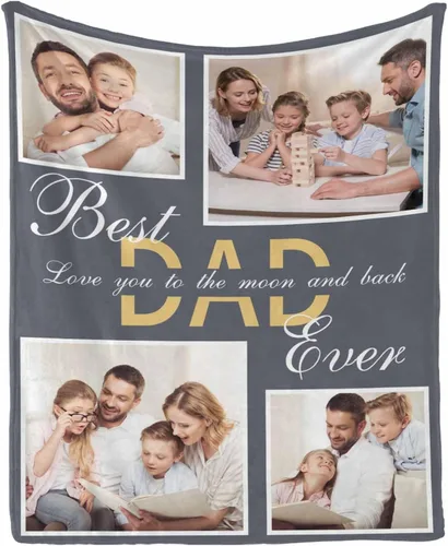 Miniatura 14 de InterestPrint Customized Blankets with Photos Gifts for Dad on Father's Day Birthday, Dad Blanket from Daughter Son Wife Personalized Throw Gifts