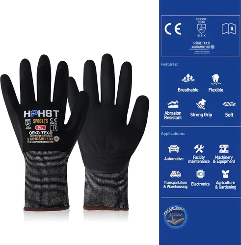 Miniatura 2 de Safety Work Gloves, SF001, Comfort Stretch Fit, Power Grip, Smart Touch, Durable Foam Coated, 3Pairs & 12Pairs
