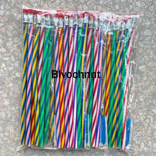 Miniatura 7 de 35 lápices suaves flexibles de 7 pulgadas, rayas coloridas para el día de San Valentín, regalo del día del niño, estudiantes, regalos de aula