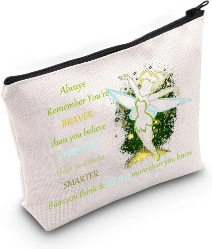 Miniatura 8 de LEVLO Bolsa de maquillaje cosmética de cuento de hadas, regalo inspirado en los fanáticos de Pixie, You Are Braver Stronger Smarter Than You Think