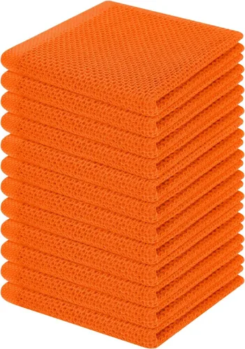 Miniatura 233 de Homaxy Paños de cocina de 100% algodón con tejido de gofre, ultra suaves, absorbentes, de secado rápido, 12 x 12 pulgadas, paquete de 6, amarillo