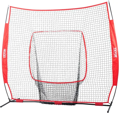 Miniatura 10 de VEVOR 7x7ft Baseball Softball Practice Net, Portable Baseball Training Net for Hitting Batting Catching Pitching, Backstop Baseball Equipment