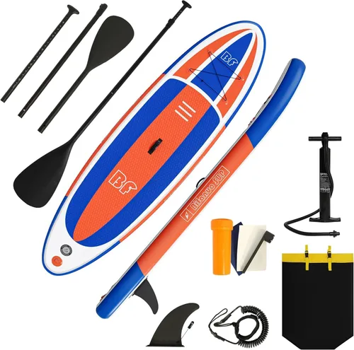 Bifanuo Tabla de Paddle Inflable con Accesorios SUP y Mochila. Tablas de Paddle para Adultos. Cubierta Antideslizante, Postura Ancha, Aleta