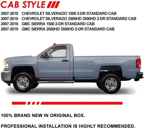 Miniatura 6 de DNA Motoring - Estribos de 5.5 pulgadas compatibles con Silverado/Sierra 2500HD 3500HD de 2007-2019 de cabina estándar, barras de paso