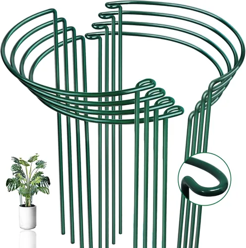 Miniatura 10 de Estaca de soporte para plantas de serpiente, estaca y soporte de peonía semicircular, jaula de soporte de hortensias resistente, anillo de soporte