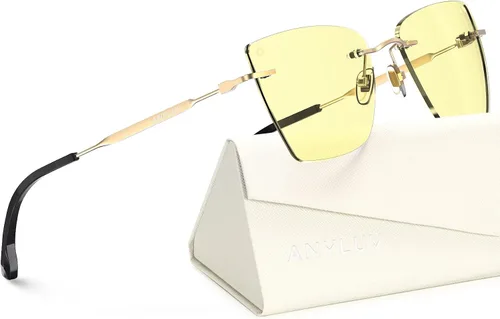 Miniatura 34 de ANYLUV Rimless Blue Light Glasses for Women/Men, Fashion Lightweight Blue Light Blocking Glasses with Stylish Metal Temples