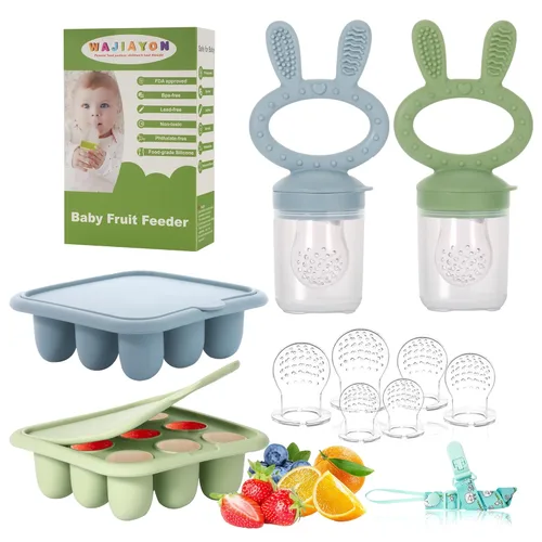 Miniatura 17 de Alimentador de frutas y moldes para paletas de leche materna para bebés, recipientes de almacenamiento de bandeja de congelación de alimentos