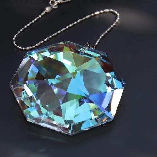 Atrapasoles de cristal de prisma colgante de 3.15 pulgadas/3.150 in, colgante de cristal colorido con cadena para ventana, adorno colgante para