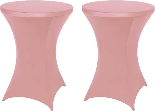 Miniatura 10 de FestiCorp Cubierta de Mesa de Spandex, Manteles Ajustados para Cóctel, Cubiertas de Mesa Redondas Elásticas Highboy para Fiesta, DJ, Bar, Boda, Rosa