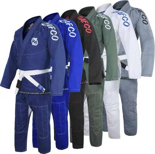 Miniatura 2 de Jiu Jitsu Gi BJJ Gi brasileño para hombre uniforme de Kimonos ligero preencogido con cinturón blanco