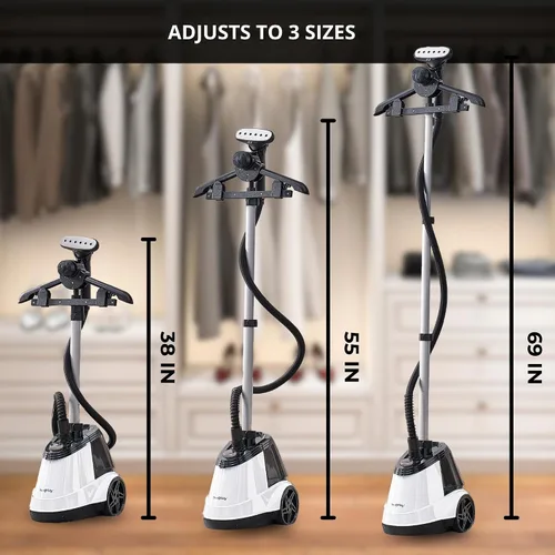 Miniatura 3 de True & Tidy® Vaporizador profesional para ropa comercial con tanque de agua extra grande de 3 litros (101 onzas), resistente con 3 ajustes de vapor