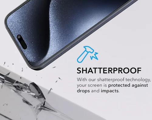 Miniatura 8 de Deppa Protector de pantalla de privacidad premium para iPhone 15 Pro (6.1 pies), vidrio templado de borde a borde, cubierta completa con bandeja