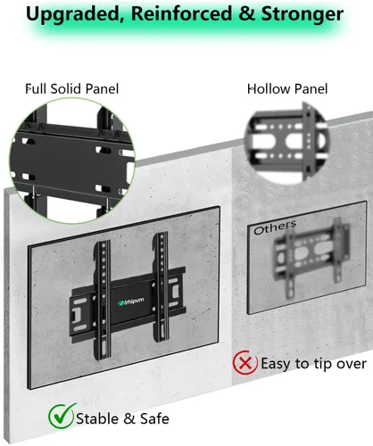 Miniatura 5 de Soporte fijo de pared para televisores de pantalla plana de 14 a 43 pulgadas, soporte de montaje de TV de perfil bajo que soporta 55 libras, soporte
