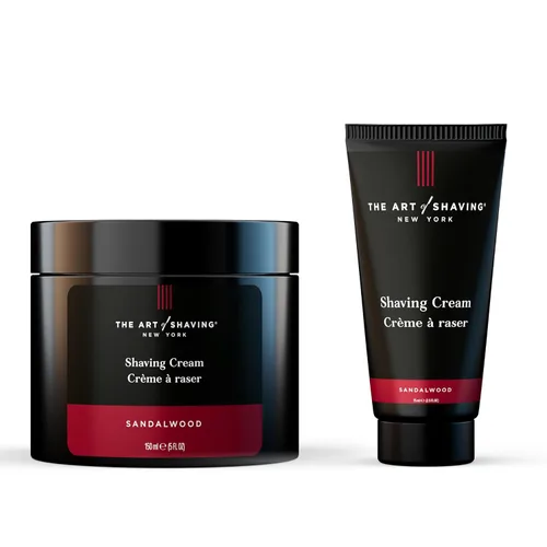 The Art of Shaving Crema de afeitar de sándalo para hombres, protege contra la irritación y las quemaduras de afeitar, hidrata y nutre la piel seca,