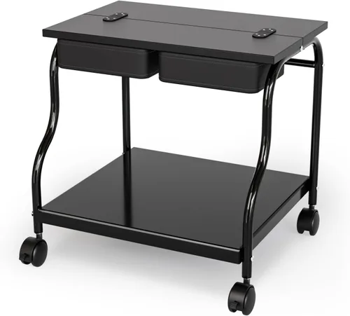 Miniatura 3 de OmySalon Carrito de pedicura, carrito de baño de pies, carrito portátil para estética de uñas, taburete ajustable para manicura y masaje de pies