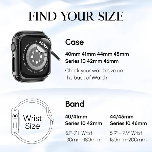 Miniatura 5 de Correa trenzada elástica compatible para bandas de Apple Watch para mujeres y estuche de 40 mm, 41 mm, 42 mm, 44 mm, 45 mm, 46 mm, protector