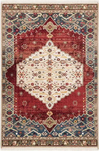 Miniatura 9 de SAFAVIEH Kashan Collection - Alfombra de pasillo, 2 pies 6 pulgadas x 8 pies, azul y rojo, diseño oriental tradicional, no desprende pelusa