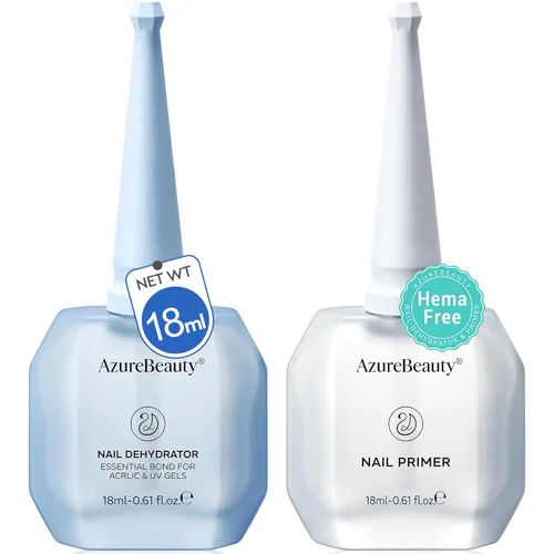 Miniatura 11 de AZUREBEAUTY Deshidratador de uñas de 0.6 fl oz y capa base de imprimación, preparación nutritiva de uñas 3 en uno, sin ácidos y sin hema, secado