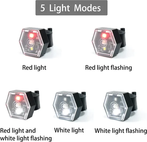 Miniatura 5 de Bike Tail Lights Bicycle Cycling Rear Light USB-C Rechargeable Clip on Strobe LED Safety Light, Running Lights for Runners Flashing Bike Lights for