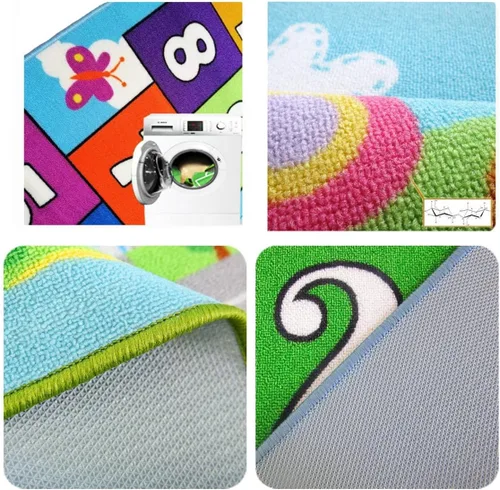 Miniatura 6 de Hop and Count Hopscotch - Alfombra de juego para niños, alfombra de juego para gatear, alfombra antideslizante de aprendizaje de números para niños