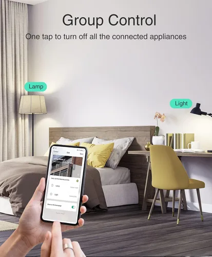 Miniatura 7 de GHome Smart Enchufe pequeño, enchufe inteligente WiFi funciona con Alexa y Google Home, toma de temporizador con control de aplicación, enchufes