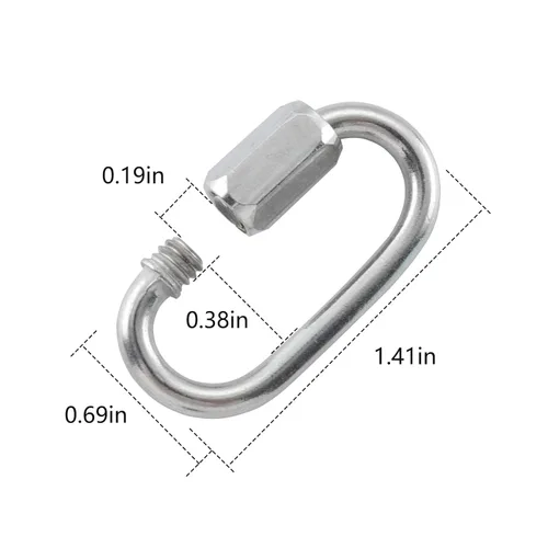Miniatura 7 de HOME MASTER HARDWARE Mosquetón de enlace rápido de acero inoxidable 304 con bloqueo en forma de D, conector seguro resistente para cadenas, correas