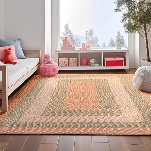 Miniatura 18 de Super Area Rugs Alfombra Trenzada Estilo Granja de 20x30 Pulgadas - Alfombra de Algodón Natural Suave para Baño, Cocina, Entrada - Alfombra Tejida