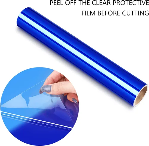 Miniatura 2 de TECKWRAP Vinilo de Envoltura Cromo Azul Vinilo Metálico Permanente Azul 1 pies x 5 pies