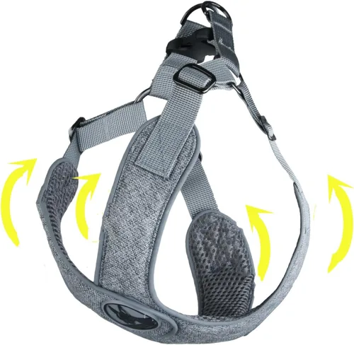 arnés de perro ajustable perro tirando chaleco arnés acolchado collar reflectante 9.8 foot suave mascota arnés para perros medianos y pequeños con