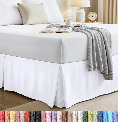 Miniatura 13 de Utopia Bedding Falda para cama individual – Paquete de 20 – Volantes plisados cuádruples suaves – Fácil ajuste con caída a medida de 15 pulgadas