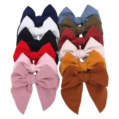 Pinzas para el cabello con lazo de pana Fable para bebés, niñas y mujeres, grandes pinzas con lazo de terciopelo, accesorios para niños pequeños,