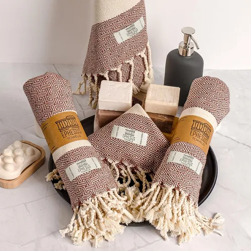 Miniatura 6 de EPHESUS TOWELS Toallas de mano – Juego de 2 18" x 30" – Toalla de mano turca decorativa para baño, cocina, invitados, cara, cabello, té, paño