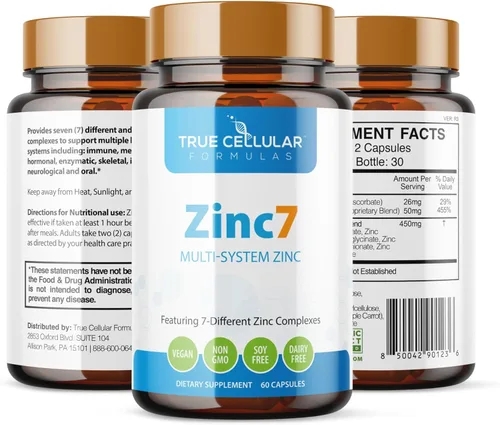 Miniatura 10 de Zinc7 Apoyo inmunológico diario (50mg): Complejo de zinc de triple acción para sueño profundo, claridad mental e inmunidad fuerte Energía natural