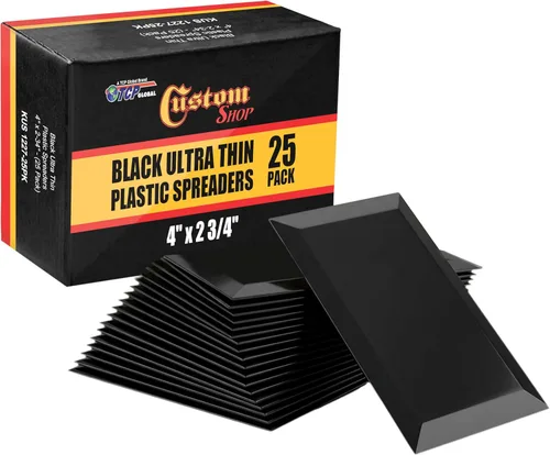 Custom Shop Herramientas Esparcidoras de Relleno Corporal de Plástico de 4 x 2-3/4 Pulgadas (Paquete de 25) para Rellenos de Carrocería Automotriz,