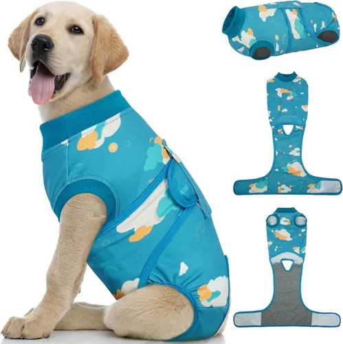Miniatura 44 de Kuoser Traje de recuperación para perros, traje suave de esterilización para perros para recuperación de cirugía femenina, traje de recuperación