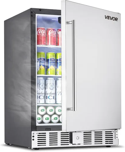 VEVOR Refrigerador de bebidas para exteriores de 24 pulgadas, refrigerador de bebidas integrado de 150 cuartos de galón, enfriador de eficiencia