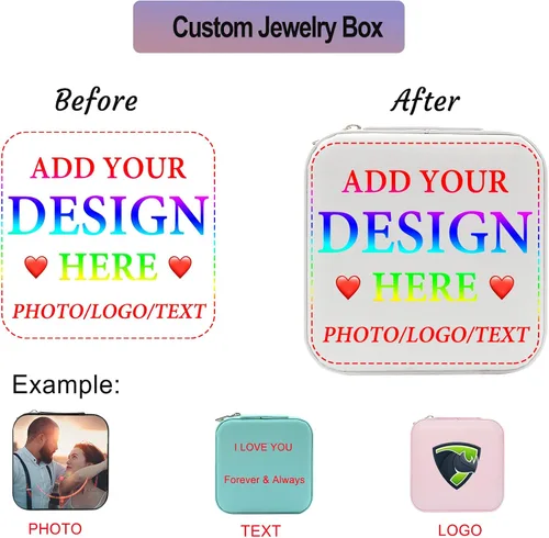 Miniatura 11 de Joyero personalizado con nombre, joyero de viaje portátil personalizado, organizador de joyas de cuero, cajas de dama de honor, boda, regalo