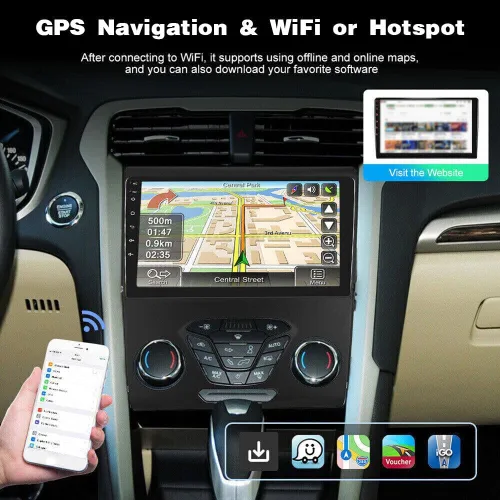 Miniatura 4 de Android 13.0 Doble DIN estéreo para coche para Ford Fusion 2013-2016 9 pulgadas HD pantalla táctil audio multimedia receptor con Carplay Android