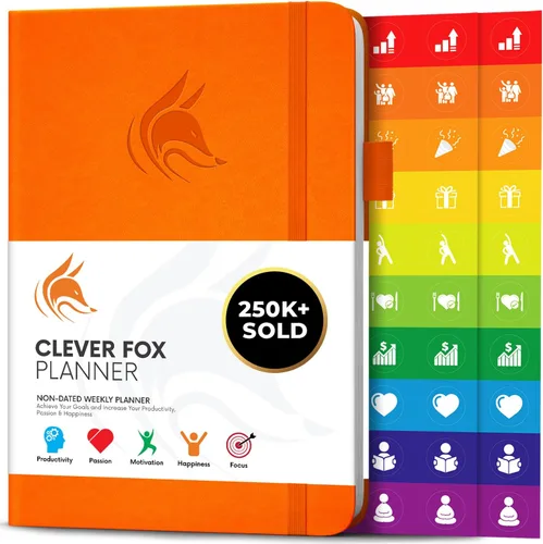 Miniatura 24 de Clever Fox Planificador – Planificador semanal y mensual sin fecha para productividad, gestión del tiempo y objetivos – Diario organizador – A5