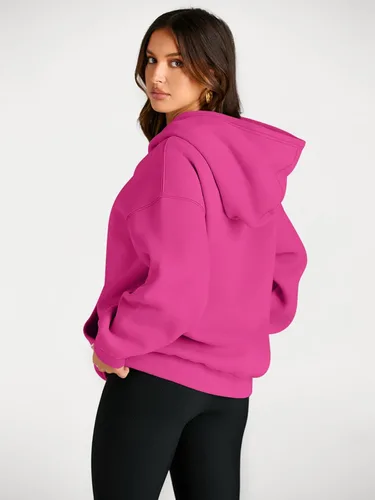 Miniatura 16 de Trendy Queen - Sudaderas extragrandes con capucha para mujer, suéteres de manga larga, sin botones, de vellón, de otoño, ropa de invierno